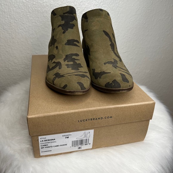 Lucky Brand Bebhina Camo Print Bootie 7 NEW - Picture 2 of 8